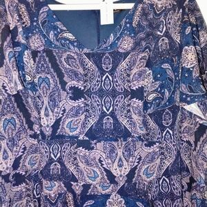 NWT Lane Bryant Blue and Purple Paisley Midi Dress PTP 26"